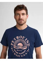 Ανδρικό T-Shirt Petrol M-1050-TSR127-5082 Μπλε Ανδρικό T-Shirt Petrol M-1050-TSR127-5082 Μπλε