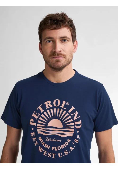 Ανδρικό T-Shirt Petrol M-1050-TSR127-5082 Μπλε