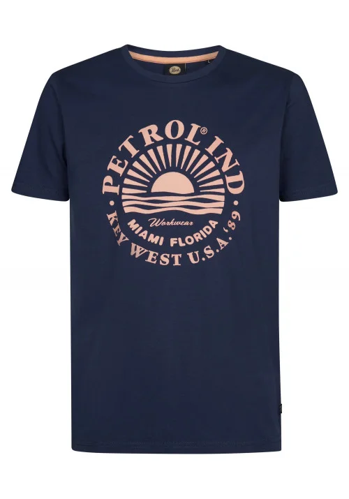 Ανδρικό T-Shirt Petrol M-1050-TSR127-5082 Μπλε