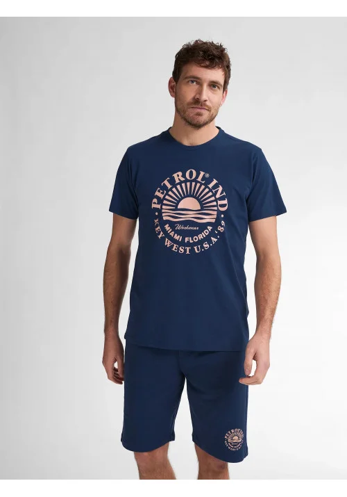 Ανδρικό T-Shirt Petrol M-1050-TSR127-5082 Μπλε
