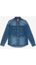 Ανδρικό Πουκάμισο Τζιν Gianni Lupo GL6247Q-SS24 Jeans Μπλε