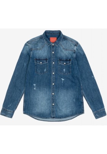 Ανδρικό Πουκάμισο Τζιν Gianni Lupo GL6247Q-SS24 Jeans Μπλε