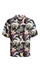 Ανδρικό Πουκάμισο Resort Floral Jack & Jones JJJeff Floral Aop 12252390 Μαύρο