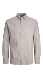 Ανδρικό Πουκάμισο Λινό Slim Fit Jack & Jones JPRBlUSummer Sheild Shirt12250007 Μπεζ