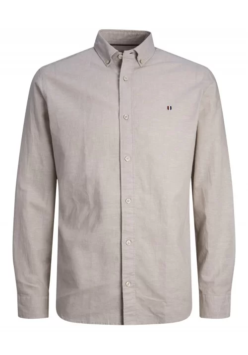 Ανδρικό Πουκάμισο Λινό Slim Fit Jack & Jones JPRBlUSummer Sheild Shirt12250007 Μπεζ