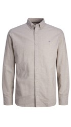 Ανδρικό Πουκάμισο Λινό Slim Fit Jack & Jones JPRBlUSummer Sheild Shirt12250007 Μπεζ