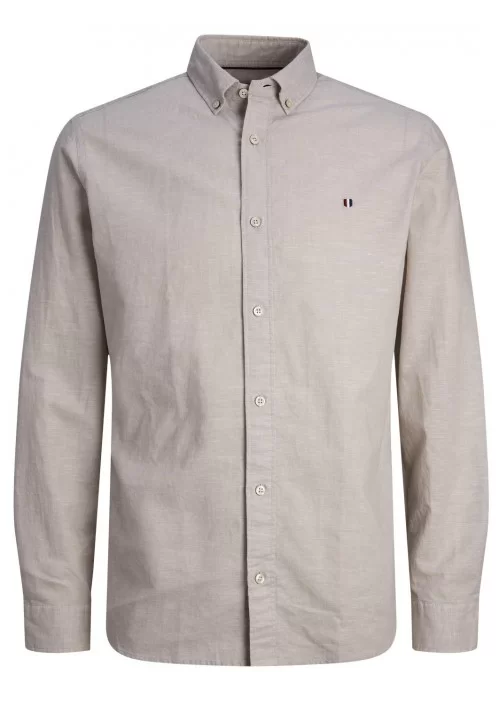 Ανδρικό Πουκάμισο Λινό Slim Fit Jack & Jones JPRBlUSummer Sheild Shirt12250007 Μπεζ