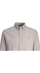 Ανδρικό Πουκάμισο Λινό Slim Fit Jack & Jones JPRBlUSummer Sheild Shirt12250007 Μπεζ