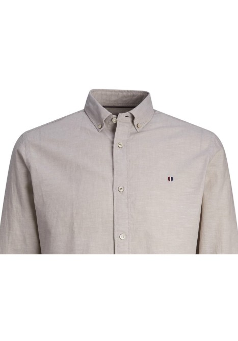 Ανδρικό Πουκάμισο Λινό Slim Fit Jack & Jones JPRBlUSummer Sheild Shirt12250007 Μπεζ