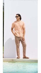 Ανδρικό Παντελόνι Λινό Chino Hamaki-Ho PSE1698H Καφέ