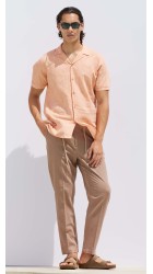 Ανδρικό Παντελόνι Λινό Chino Hamaki-Ho PSE1698H Καφέ