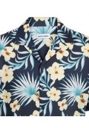 Ανδρικό Πουκάμισο Jack & Jones JJJeff Floral Aop Resort Shirt 12252390 Μπλε