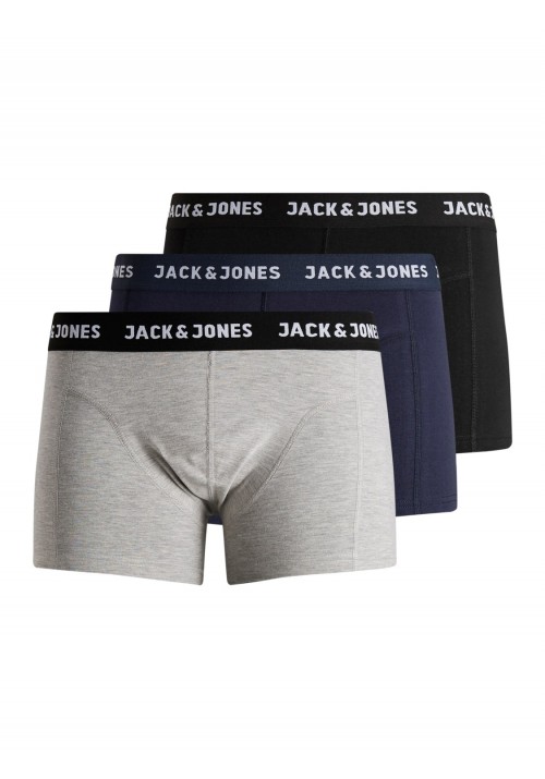 Ανδρικά Μποξεράκια Jack & Jones Jacanthony Trunks 3 Pack 12160750 Black/Blue Night
