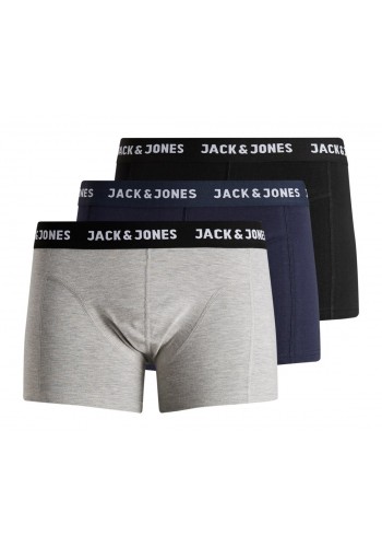 Ανδρικά Μποξεράκια Jack & Jones Jacanthony Trunks 3 Pack 12160750 Black/Blue Night