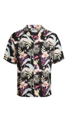 Ανδρικό Πουκάμισο Resort Floral Jack & Jones JJJeff Floral Aop 12252390 Μαύρο