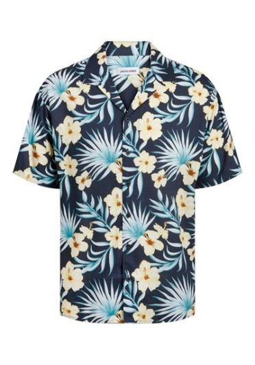 Ανδρικό Πουκάμισο Jack & Jones JJJeff Floral Aop Resort Shirt 12252390 Μπλε
