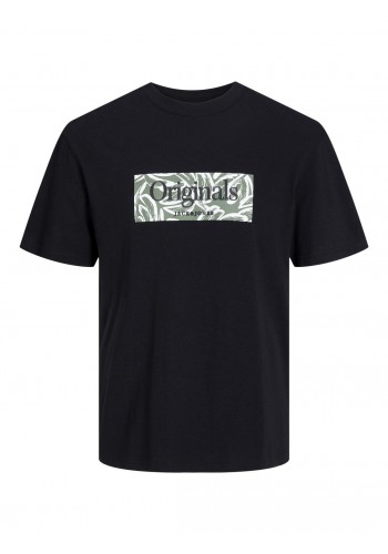 Ανδρικό T-Shirt Jack & Jones Jorlafayette Branding Tee SS Crew Nec LN 12250436 Μαύρο