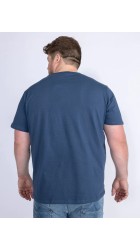 Ανδρικό T-Shirt Plus Size Petrol M-1040-TSR6090 Μπλε