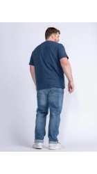 Ανδρικό T-Shirt Plus Size Petrol M-1040-TSR6090 Μπλε