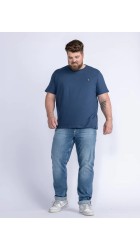 Ανδρικό T-Shirt Plus Size Petrol M-1040-TSR6090 Μπλε