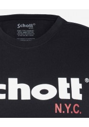Ανδρικά T-Shirt Schott TS01MCLogo Pack of 2 crewneck Black White