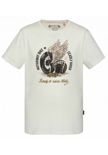 Ανδρικό T-Shirt Schott Tsalex Off White