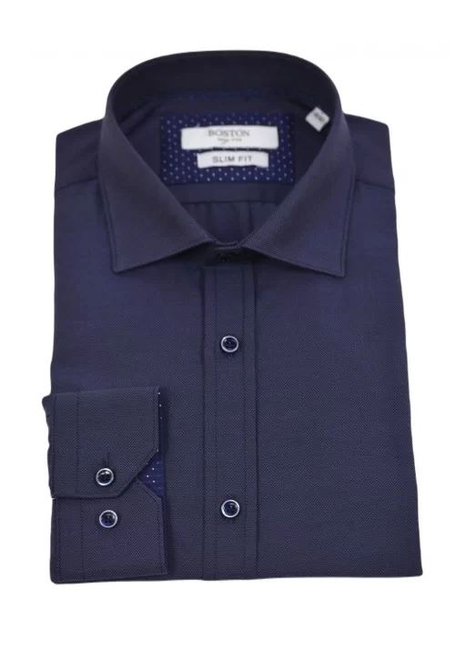 Ανδρικό Πουκάμισο Slim Fit Boston 9502-466 Μπλε