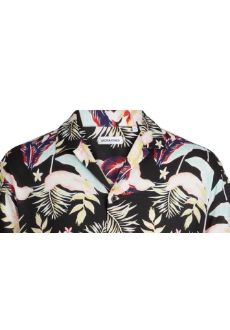 Ανδρικό Πουκάμισο Resort Floral Jack & Jones JJJeff Floral Aop 12252390 Μαύρο