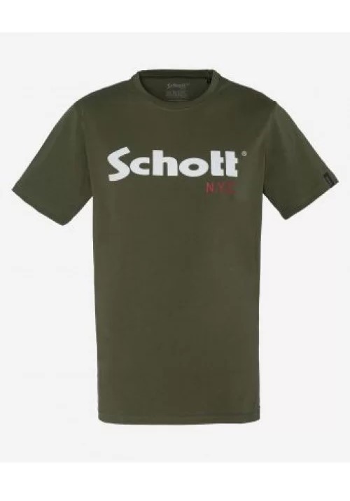 Ανδρικά T-Shirt Schott TS01MClogo Pack of 2 Crewneck Kaki-Bardeaux