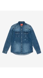 Ανδρικό Πουκάμισο Τζιν Gianni Lupo GL6247Q-SS24 Jeans Μπλε