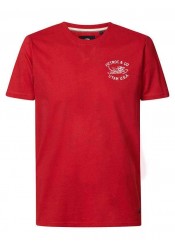 Ανδρικό T-Shirt με Στάμπα Petrol TSR642-3061 Κόκκινο