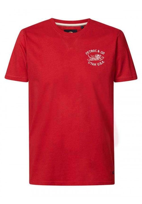 Ανδρικό T-Shirt με Στάμπα Petrol TSR642-3061 Κόκκινο