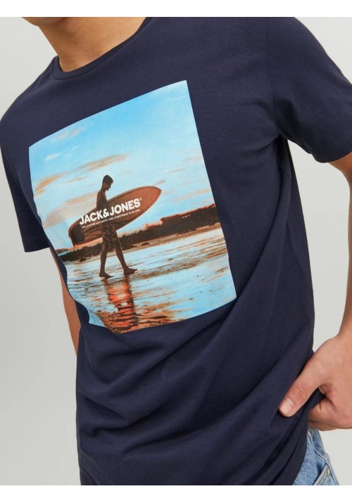Ανδρικό T-Shirt  Jack & Jones 12221007 Μπλε