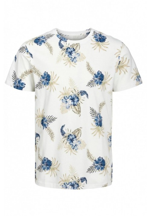 Ανδρικό T-Shirt Floral Jack & Jones 12224694 Λευκό