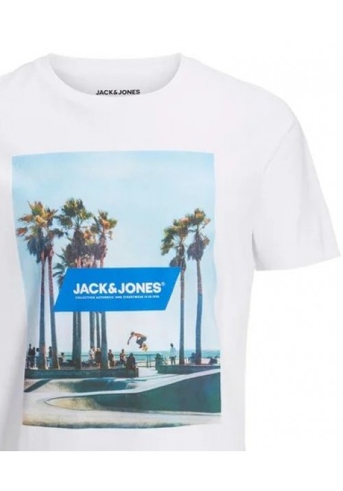 Ανδρικό T-Shirt Jack & Jones 12221007 Λευκό