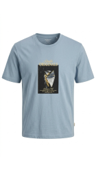 Ανδρικό T-Shirt Jack & Jones Jornorrebro Photo Tee SS Crew Neck LN 12291022 Cashmere Blue