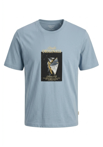 Ανδρικό T-Shirt Jack & Jones Jornorrebro Photo Tee SS Crew Neck LN 12291022 Cashmere Blue