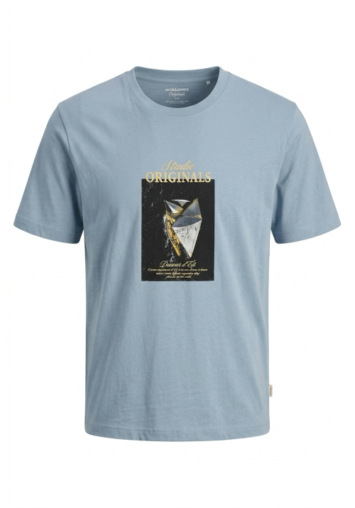 Ανδρικό T-Shirt Jack & Jones Jornorrebro Photo Tee SS Crew Neck LN 12291022 Cashmere Blue