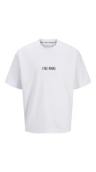 Ανδρικό T-Shirt Jack & Jones Jcocnz Berlin Graphik Cutout Tee Crew Neck 12274242 Λευκό