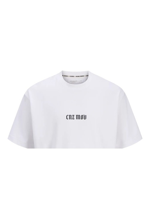 Ανδρικό T-Shirt Jack & Jones Jcocnz Berlin Graphik Cutout Tee Crew Neck 12274242 Λευκό