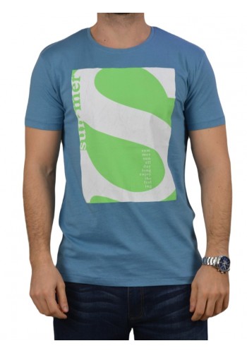 Ανδρικό T-Shirt Sublevel H12022Z22405A Γαλάζιο