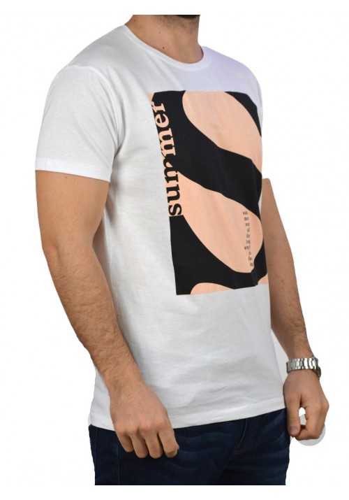 Ανδρικό T-Shirt SUBLEVEL H12022W22416ARS001 Λευκό