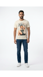 Ανδρικό T-Shirt Von VD/1TR/GIRLS1 Beige