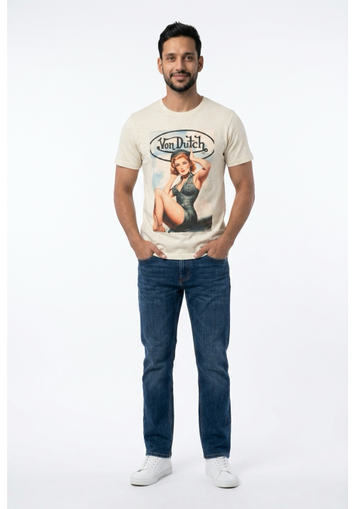 Ανδρικό T-Shirt Von VD/1TR/GIRLS1 Beige