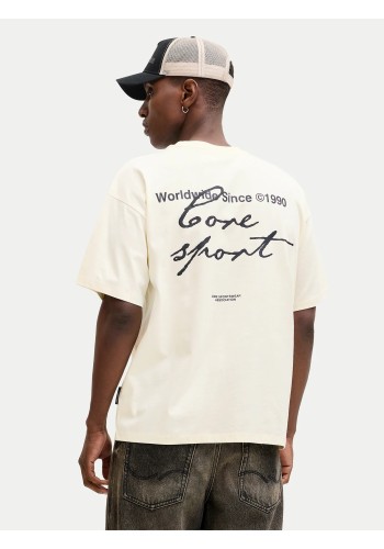 Ανδρικό T-Shirt Jack & Jones JCodust Script Back Tee SS Crew Neck 12292982 Sweet Corn