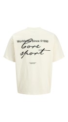 Ανδρικό T-Shirt Jack & Jones JCodust Script Back Tee SS Crew Neck 12292982 Sweet Corn