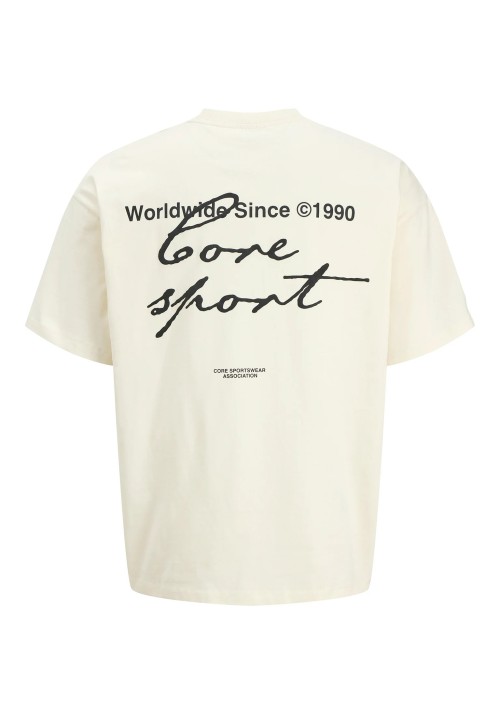 Ανδρικό T-Shirt Jack & Jones JCodust Script Back Tee SS Crew Neck 12292982 Sweet Corn