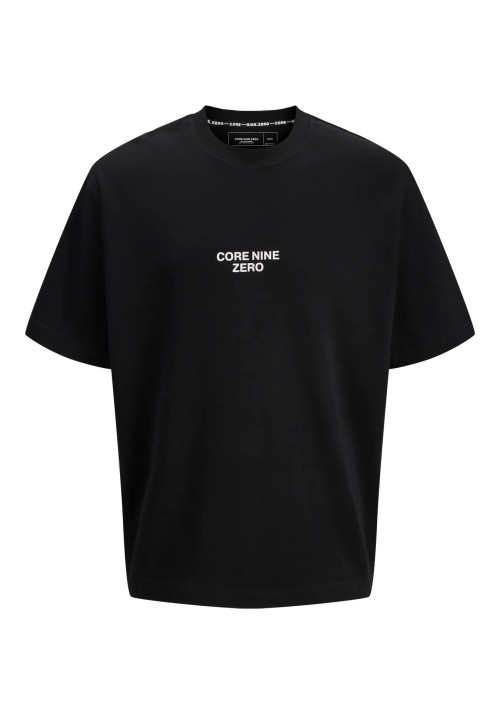 Ανδρικό T-Shirt Jack & Jones Jcocnz Berlin Graphik  Cutout Tee Crew Neck  12274242 Μαύρο