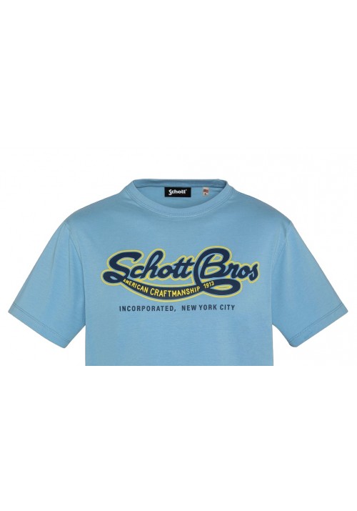 Ανδρικό T-Shirt Schott TSJACKY AZUR Γαλάζιο