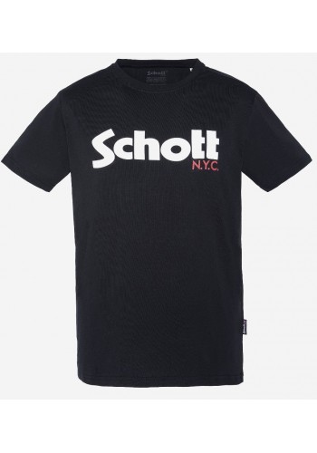 Ανδρικό T-Shirt Schott REF TS LOGO Μαυρο
